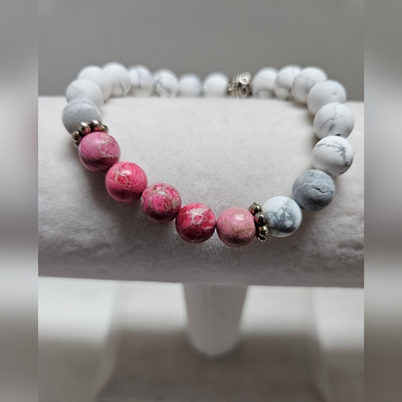 Hand Crafted | Jewelry | Nwot Pink Crackled Jasper With Infusible ...